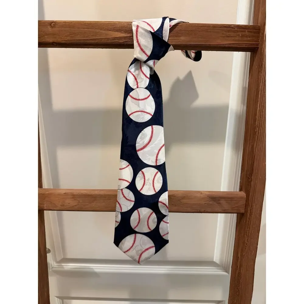 Dino Romero- Navy baseball necktie